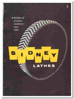 Sidney Machine Tool Company 1957 vintage industrial catalog Lathes