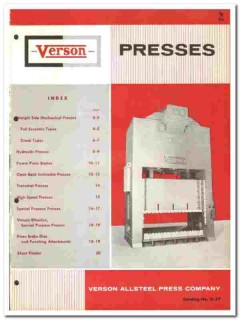 Verson Allsteel Press Company 1957 vintage industrial catalog