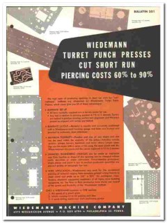 Wiedemann Machine Company 1957 vintage industrial catalog punch press Wiedemann Machine Company 1957 vintage industrial catalog punch press