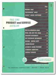 Sheffield Corp 1957 vintage industrial catalog instruments gages