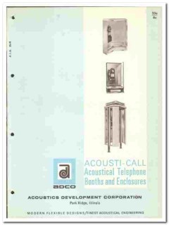 Acoustics Development Corp 1966 vintage telephone catalog booths