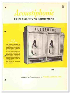 Phillips Brooks Inc 1966 vintage telephone catalog Acoustiphonic coin