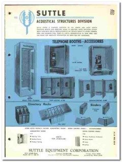 Suttle Equipment Corp 1966 vintage telephone catalog booths racks