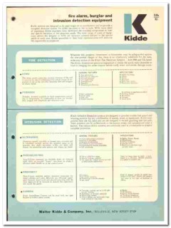 Walter Kidde Company 1966 vintage electrical catalog fire alarm system Walter Kidde Company 1966 vintage electrical catalog fire alarm system