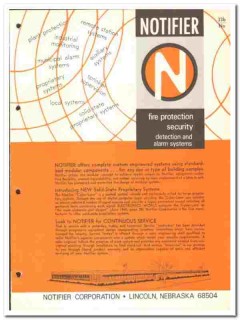 Notifier Corp 1966 vintage electrical catalog fire protection alarm