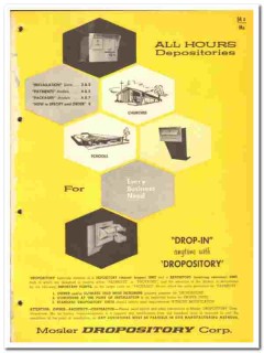 Mosler Dropository Corp 1966 vintage banking catalog depositories