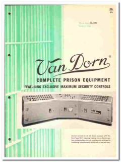 Van Dorn Company 1966 vintage jail catalog prison equipment controls Van Dorn Company 1966 vintage jail catalog prison equipment controls