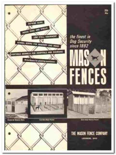 Mason Fence Company 1966 vintage catalog dog security kennel runs pens