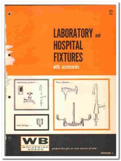 Wolverine Brass Works 1966 vintage lab catalog hospital fixtures