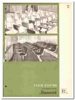 Brunswick Corp 1966 vintage classroom catalog fixed seating movable