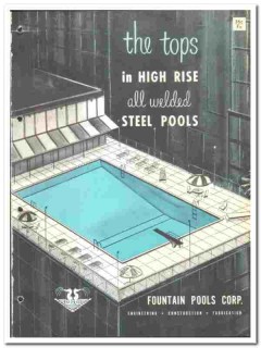Fountain Pools Inc 1966 vintage recreation catalog all welded steel
