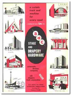 ADC Drapery Track Corp 1966 vintage theatrical catalog stage hardware