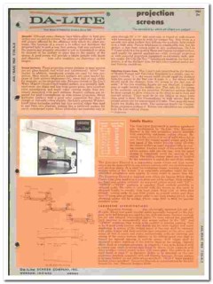 Da-Lite Screen Company 1966 vintage theatrical catalog projection