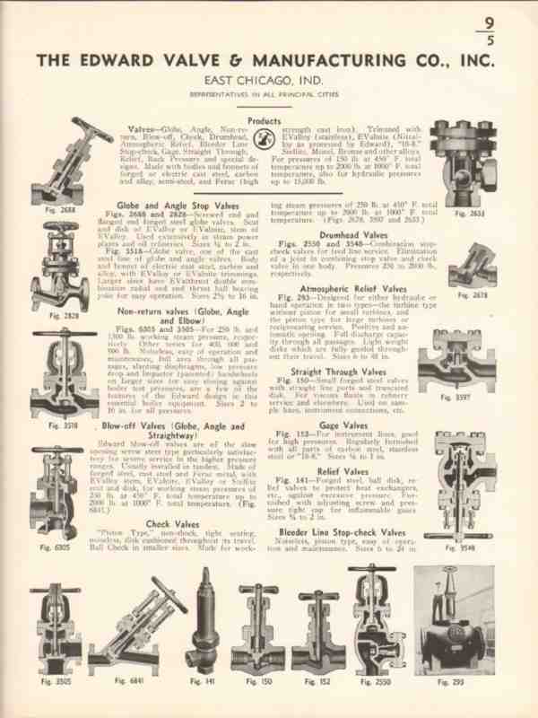 edward valve mfg company 1936 vintage catalog globe angle stop check