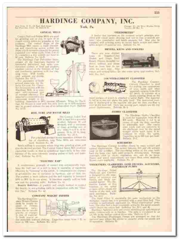 Hardinge Company 1942 vintage industrial catalog process